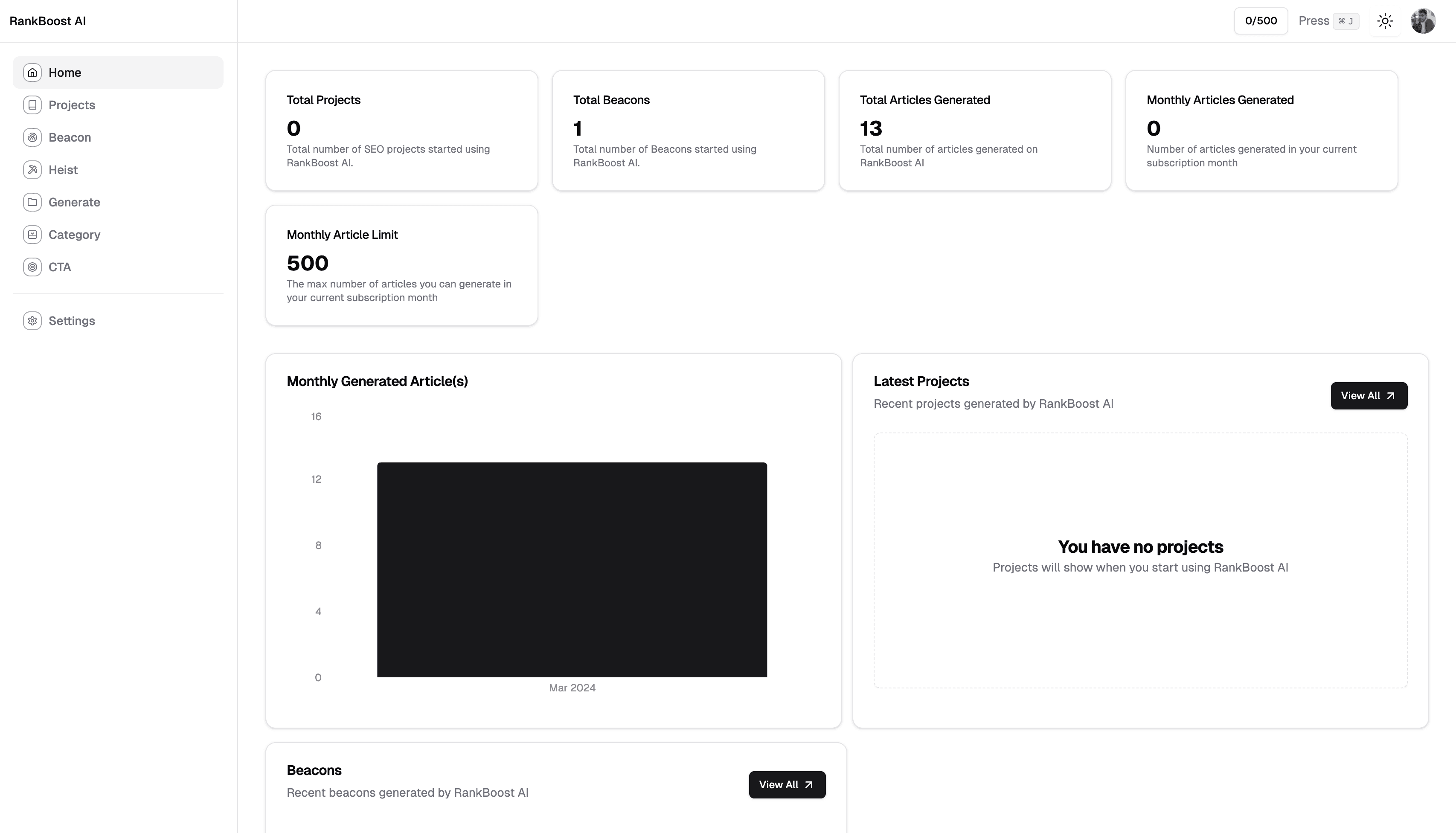 Nextjs Starter Kit Dashboard Preview